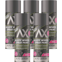 5 x 400ml GREY ALLOY WHEEL SPRAY PAINT SCRATCH RESISTANT METAL