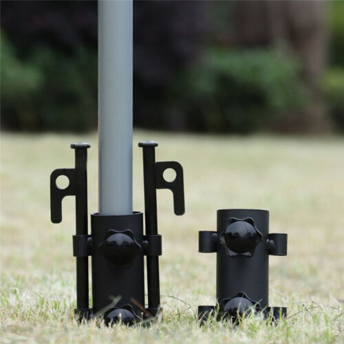 3PCS Awning Canopy Pole Fixed Tube Ground Bracket Windproof Adjustable Tent Support Pole with Ground Nails 2