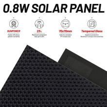 7.3V 0.8W PET Mono Crystalline Solar Panel 70mmx70mm Waterproof with Wires for DIY Solar Light