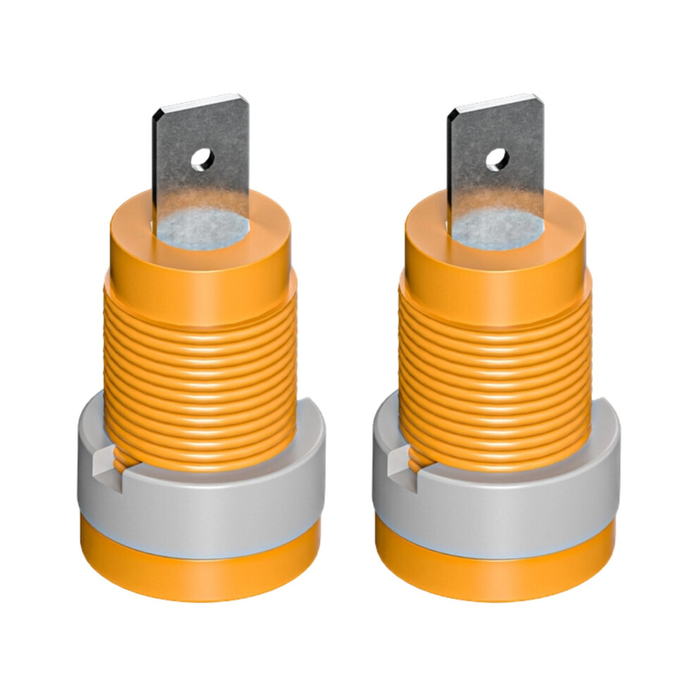 Insulated Safety 4Mm Banana Female Port Panel Mount- Orange 7754002545399