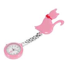 1Pc Quartz Nurse Pocket Watch Pink Clip-on Hanging Watch Sturdy Alloy