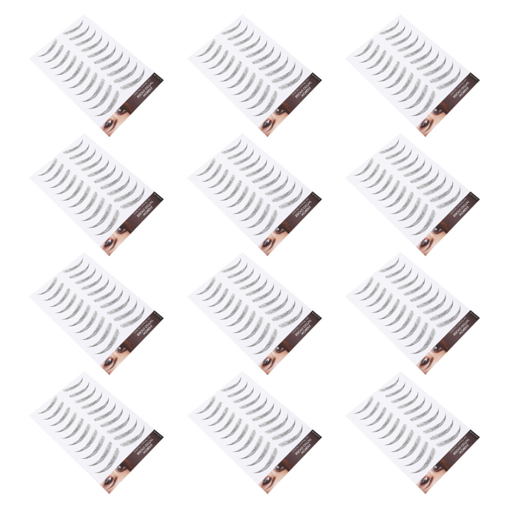 Supvox 12 Sheets Eyebrow Tattoos Transfers Shaping Stickers