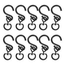10Pcs Black Iron Rotatable Flowerpot Hooks for Gardening Outdoor Use