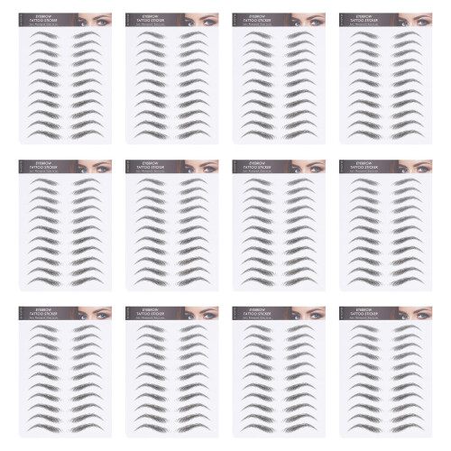 12 Sheets Eyebrow Tattoo Transfer Shaping Stickers