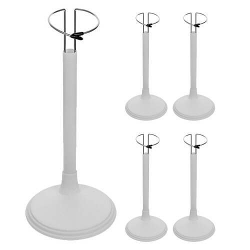 5Pz Espositori Action Figures E Pupazzi in PVC E Metallo Bianco