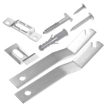 2Set Kit Appendichiavi Sicurezza in Ferro Argento Per Quadri E Specchi