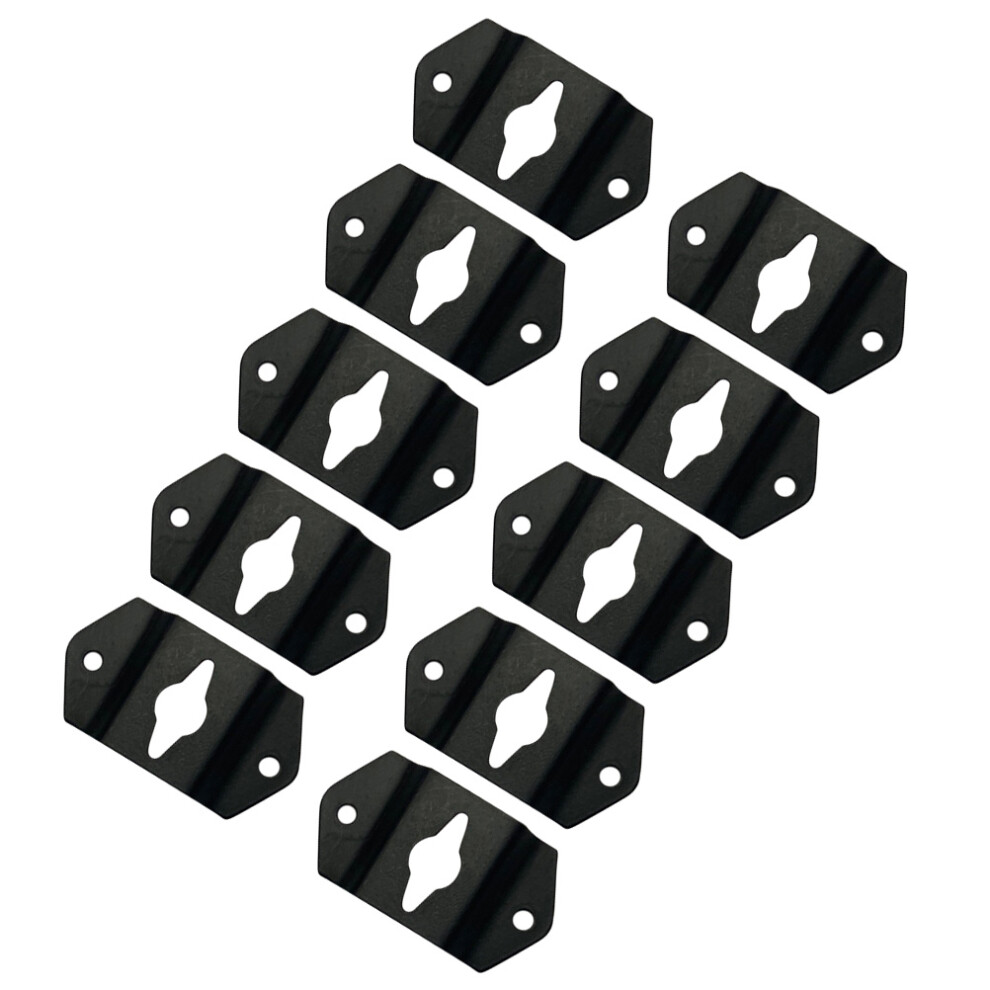 10Pcs Iron Hanging Speaker Brackets For Surround Sound Black 3742672014257