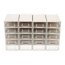 20Sets Parts Organizing Plastic Drawer Boxes Beige with Tag Cards