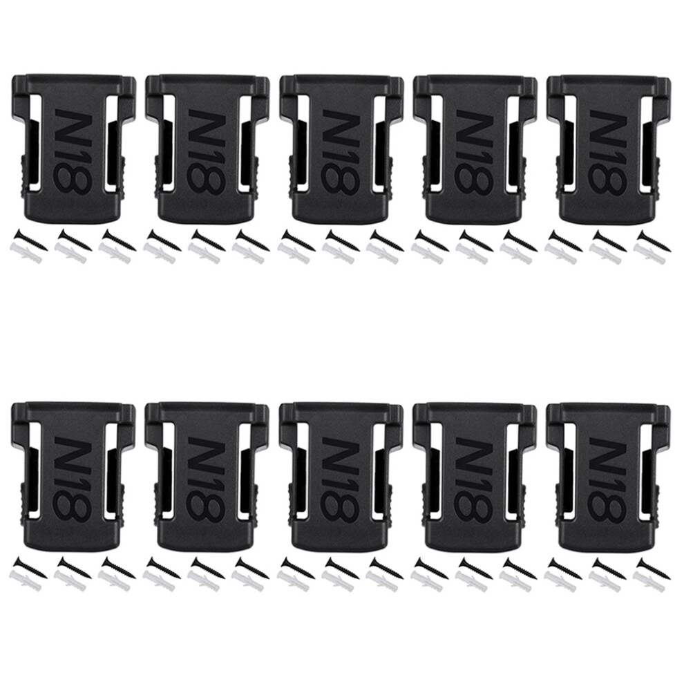 10Pcs Abs Battery Mount Holders Sturdy Battery Storage Rack Black 3742672015797