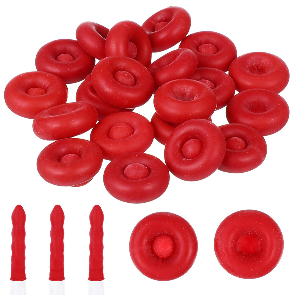 20Pcs Red Latex Caulk Caps Durable Sealing Protector For Glue Tubes 3742672014189