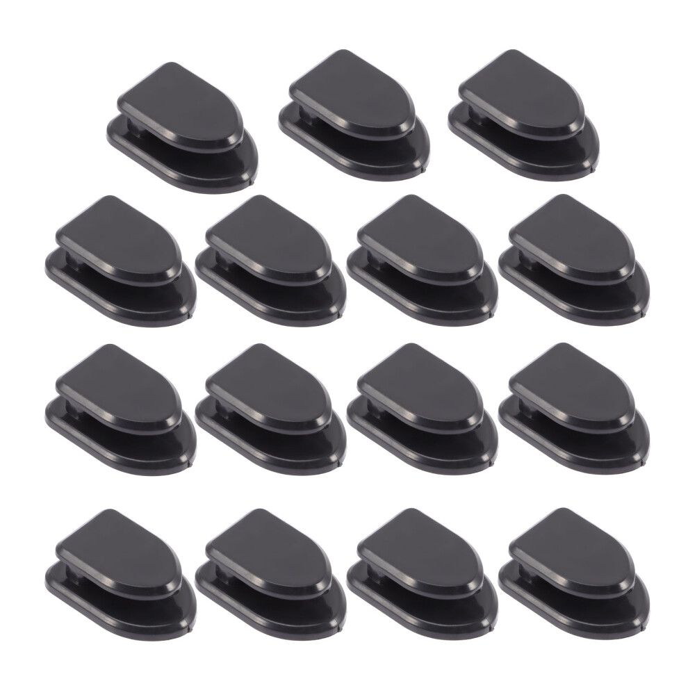 15Pcs Vehicle Hooks Auto Self-Adhesive Mini Hooks Abs Material Black 3742672014936