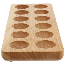 1pc Light Brown Wooden Egg Storage Rack Protective Egg Holder