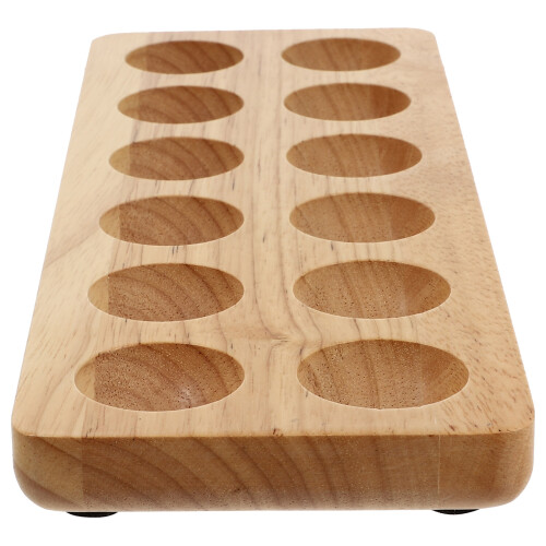 1pc Light Brown Wooden Egg Storage Rack Protective Egg Holder