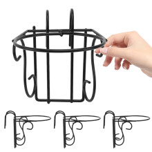 4Pcs Hanging Flowerpot Rack Black Iron Sturdy Holder for Orchids