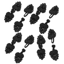 10Pcs Black Cheongsam Buttons Handmade Chinese Knot Sewing Fasteners
