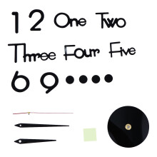 1Set Modern Acrylic Mute Wall Clock Black DIY Wall Decor for Home