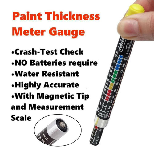 2X Car Paint Thickness Tester Gauge for Car Tool Crash Checking Meter with Magnetic Tip Scale Indicate 2