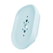 Sink Drain Holder and Silicone Soap Dish Easy Clean Blue Bathroom Organizer with Versatile Drainage Design