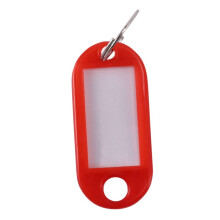 40Pzs Etiquetas Marbete de Identificacion de Llave Clasificada Anillo Partido Llavero Cadena de Llave (Rojo).