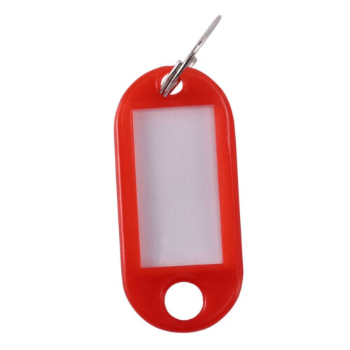 40 Pcs Assorted Key ID Label Tags Split  Keyring Keychain (Red).