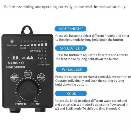 SLW10 Marine Aquarium Sine Mobile Surf Pump Wavemaker Silent Wave Maker Pump 2