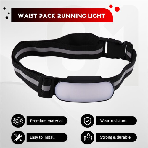 Fanny Pack Running Light Rechargeable 5 Modes Running Lights with Rear Red Light Waterproof Flashlight for Night Safety
