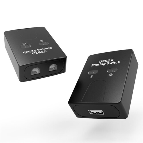 USB2.0 Printer Sharing Device 2 in 1 Out Printer Sharing Device 2-Port Manual KVM Switching Splitter Hub Plug and 2