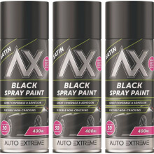 3 x 400ml Aerosol Spray Paint Satin Van Bike Metal Wood Plastic