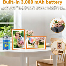 Digitale Fotolijst met Elektronisch LED-Scherm 10,1 Inch 1280x800 HD IPS, Deel Foto'S en Video'S, 6 Uur Batterijduur, 32 GB