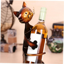 2X Cat Wine Holder Rack Cat Shaped Wine Holder Stand Metal Decorative Cat Wine Bottle Holder Sculpture