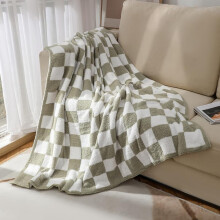 Sage Green Checkered Throw Blanket Soft Plush Cozy Warm Lightweight Blanket for Couch Bed 51x63