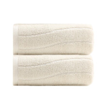 Set of 2 Soft Absorbent Cotton Bath Towels 27x55 Inches Lightweight Quick Dry Beige Towels for Bathroom, Gym and Spa