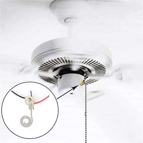 6Pack Plafondventilator Lichtschakelaar ZE-110 Ventilatorschakelaar 3-Weg Ventilatorschakelaar Plafond Pull Kettingschakelaar Vervanging (Nikkel) 2