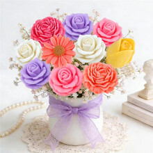 4Pcs 3D Flower Silicone Molds Set Daisy Peony Rose Tulip for DIY Candle Soap Epoxy Release Gifts