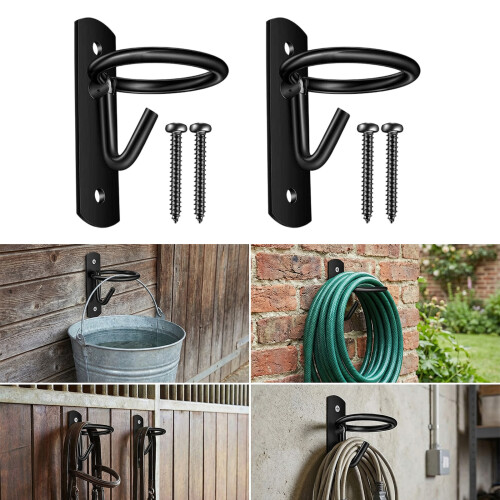 Stable Bucket Hook with Screws Professional-silver 2 pieces 2