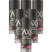 6 x 400ml Paint Aerosol Car Black Satin Spray Van Bike Plastic Metal
