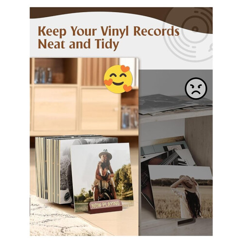 Rangement Extensible pour Disques Vinyles, Support Réglable pour 30 à 70 LP avec Indicateur de Lecture, Support pour Disques Vinyles 2