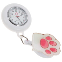 Quartz Movement Watch Medical Clip On For Lanyard Work White