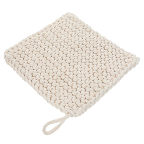1Pc Woven Cotton Pot Cushion White Thick Pot Mat for Kitchen Table