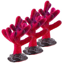 3Pcs Lifelike Red Resin Coral Sculpture Aquarium Fish Tank Decor
