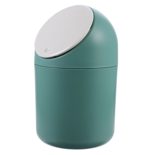 1Pc Mini Desktop Trash Can Green PP Plastic Garbage Bin for Office