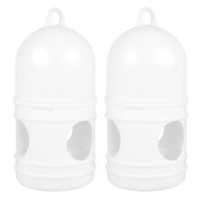 2Pcs White Plastic Bird Water Dispenser Durable Birds Feeding Cups