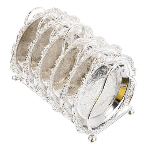 1Set Creative Silver Fruit Tray Metal Food Serving Dish for Snacks