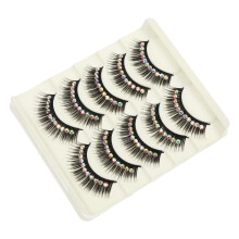 5 Pairs Of Volume Lashes With Glitter In Black For Parties