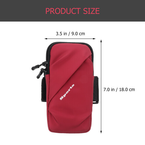 Red Oxford Polyester Arm Phone Holder Pouch 1