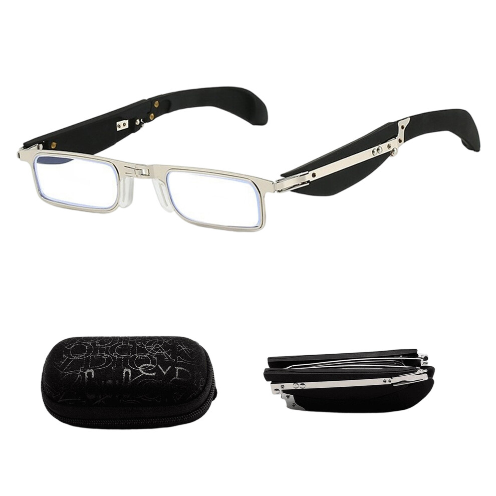 Portable Foldable Reading Glasses-black leg box 250 degrees