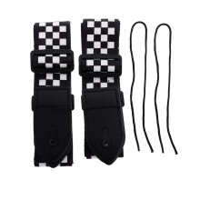 2Pcs Cotton Guitar Strap Set with Stretch Comfort and Load Capacity Folk Lattice for Acoustic and Electric Guitars