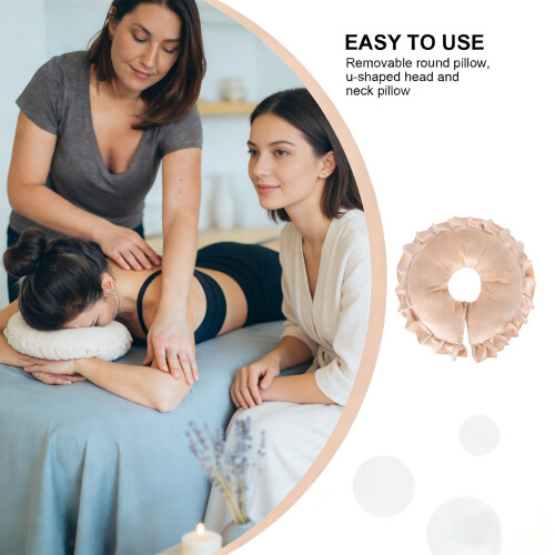 1Pc Cotton Face Support Pillow Light Brown for Spa and Massage Use 2