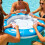 Quick arrange Floating Entertainment Stand Ideal For-light blue 7