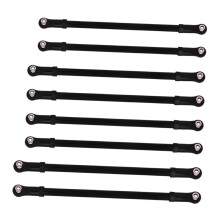 8pcs Aluminum Alloy Pull Rod Set for Model Cars Black Upgrade Suspension Rods Enhanced Handling